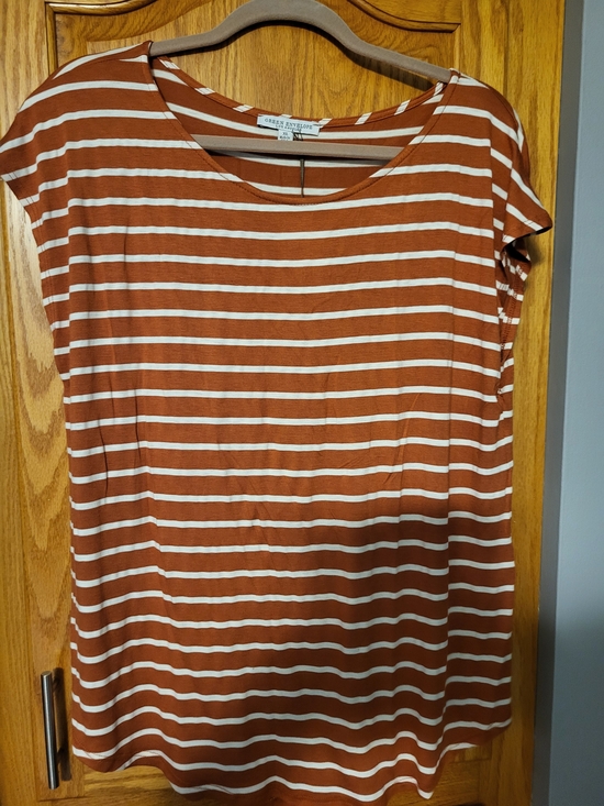Green Envelope Tops - New Green Envelope Womens T Shirt Top Sz XL Short Sleeve Striped Soft